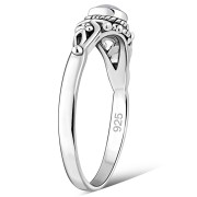Sterling Silver Rainbow Moon Stone Leaves Ring. r508