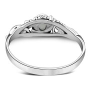 Sterling Silver Rainbow Moon Stone Leaves Ring. r508