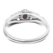 Garnet Stone Ethnic Silver Ring, r509