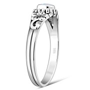 Rainbow Moon Stone Ethnic Silver Ring, r509