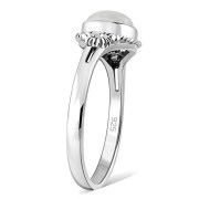 Ethnic Style Rainbow Moonstone Silver Ring, r511