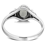 Ethnic Style Rainbow Moonstone Silver Ring, r511