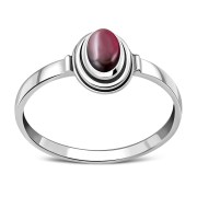 Delicate Ethnic Style Garnet Stone Silver Ring, r512