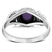 Amethyst Spiral Sterling Silver Ring - r516