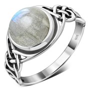 Large Labradorite Stone Celtic Silver Ring, r542