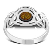 Baltic Amber Celtic Silver Ring, r543