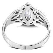 Large Celtic Knot CZ Silver Ring, r545