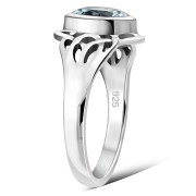 Large Celtic Knot Faceted Black Onyx Silver Ring, r545