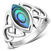 Abalone Celtic Knot Silver Ring, r550