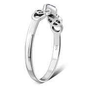 Marquise cut Delicate Amethyst Stone Celtic Silver Ring