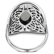 Large, Light, Mother Of Pearl Celtic Knot Silver Ring, r560