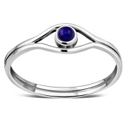 Evil Eye Sterling Silver Lapiz Lazuli Ring, r570