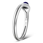 Evil Eye Sterling Silver Lapiz Lazuli Ring, r570