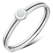 Mother of Pearl Delicate Silver Ring, r572