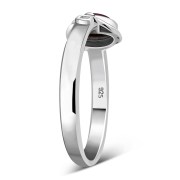 Garnet cab Celtic Silver Ring, r578