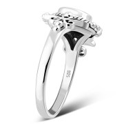 Mother Of Pearl Native Style Ethnic Silver Ring, r581