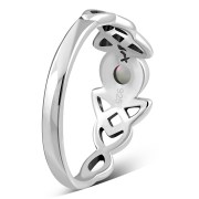 Celtic Trinity Silver Mother of Pearl Ring, r586