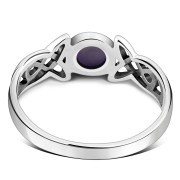 Amethyst Celtic Trinity Silver Ring, r590