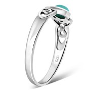 Turquoise Celtic Trinity Silver Ring, r590
