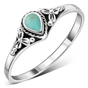 Mother Of Pearl Shell Native Style Ethnic Silver Ring, r592