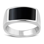 Black Onyx Stone Sterling Silver Ring, R601