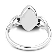 Mother Of Pearl Love Heart 925 Sterling Silver Ring, r606