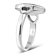 Abalone Shell Love Heart Silver Ring, r606