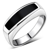 Black Onyx Stone Sterling Silver Ring, R607