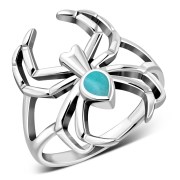 Turquoise Spider Silver Ring, r625