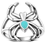 Turquoise Spider Silver Ring, r625