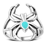 Turquoise Spider Silver Ring, r625