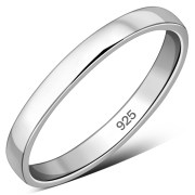 Plain Flat Top Silver Wedding Ring, rp101