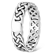 All round Celtic Knot Sterling Silver Plain Ring, rp125