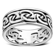 Celtic Knot Mens Ring Sterling Silver, rp136