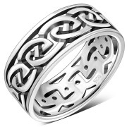 Celtic Knot Mens Ring Sterling Silver, rp136