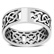 Plain Band Celtic Knot Silver Ring, rp232