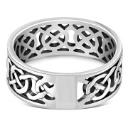 Plain Band Celtic Knot Silver Ring, rp232