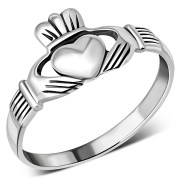Plain Celtic Claddagh Silver Ring, 925 Sterling Silver, rp312