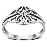 Plain Celtic Trinity Knots Silver Ring, rp336