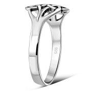 Plain Celtic Trinity Knots Silver Ring, rp336
