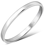Plain Flat Top Silver Wedding Ring, rp455