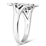 Celtic Knot Plain Solid Sterling Silver Ring, rp541