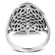 Large Light Round Celtic Knot Silver Ring, rp545
