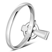 Celtic Cross Plain Sterling Silver Ring - rp570