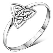Light Celtic Trinity Knot Sterling Silver Plain Ring, rp572