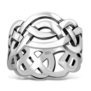 Celtic Knot Plain Silver Band Ring, rp605