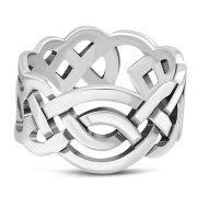 Celtic Knot Plain Silver Band Ring, rp605