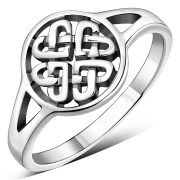 Plain Celtic Heart Knots Silver Ring, rp611