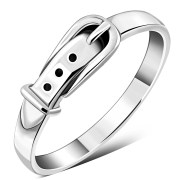 Plain Silver Belt Clasp Band Ring, rp622