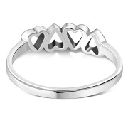 Plain Simple Silver Hearts Ring, rp628